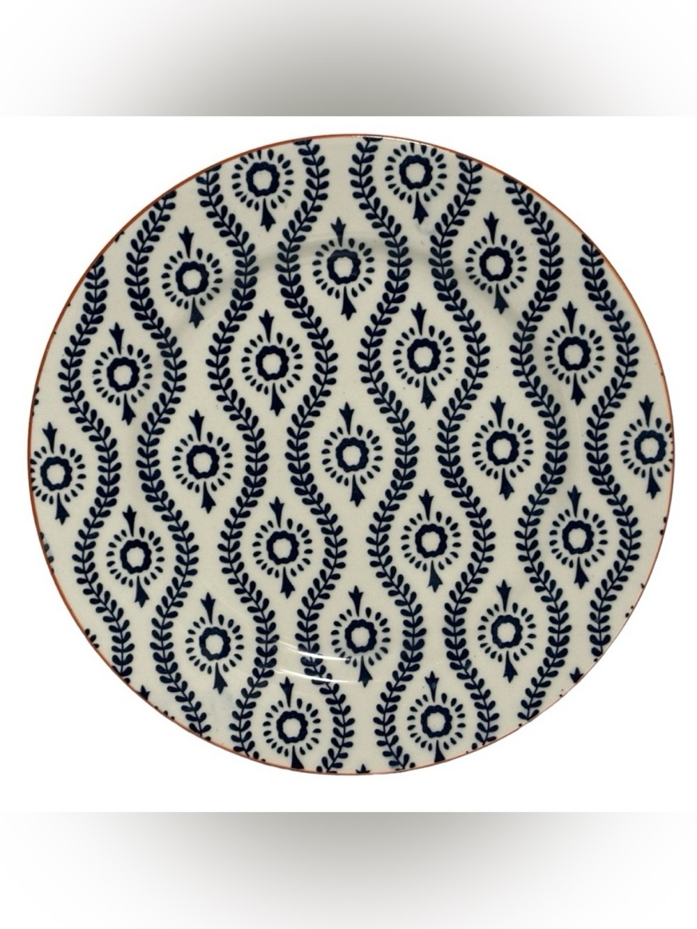2 Baum Brothers Tangiers Navy Blue & white 8 in salad plates LIKE NEW